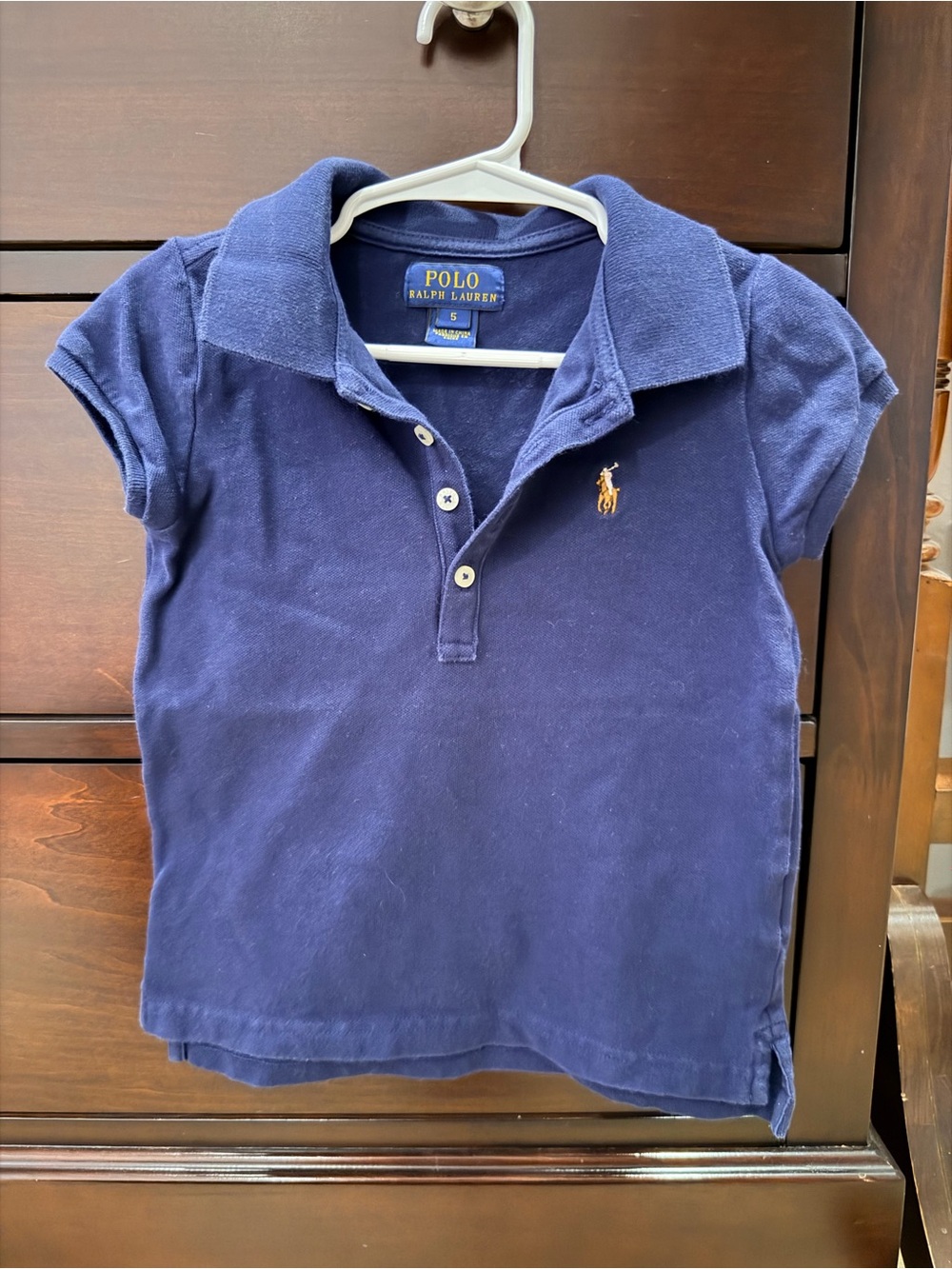 Polo by Ralph Lauren Navy Girls Short-Sleeve Polo with Pony